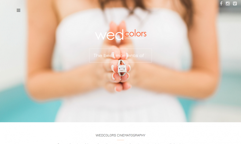 Wedcolors cinematography homepage screenshot