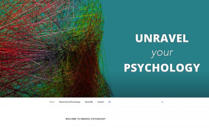 Unravel Psychology homepage screenshot