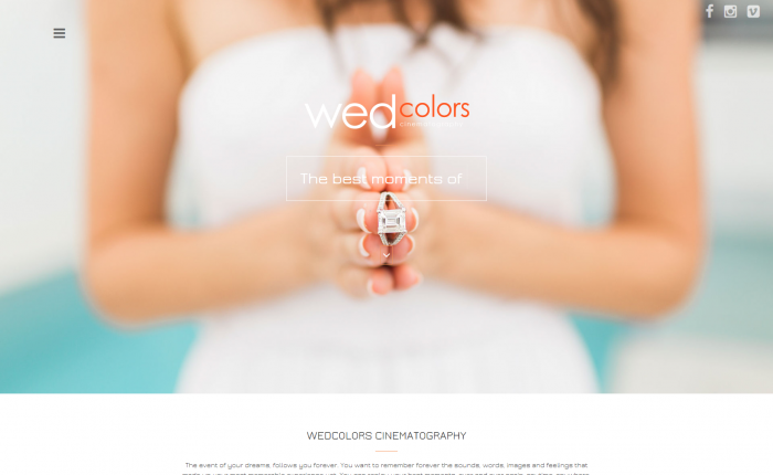 Wedcolors cinematography homepage screenshot