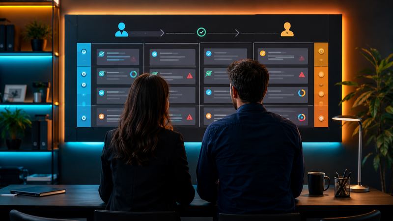 Business workflow visual for owner and reviewer roles